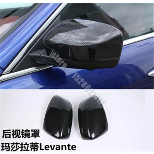 Carbon fiber pattern Rearview mirror Decoration /Rearview mirror cover Trim Car Styling For Maserati Levante
