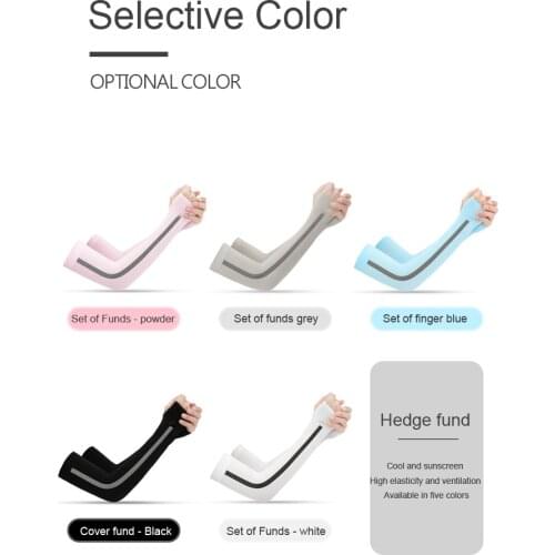 Long Arm Sleeves UV Sun Protection Cooling Glove Fingerless Cover Thumb Hole Women Sports Cycling Protector Fitness Equipment