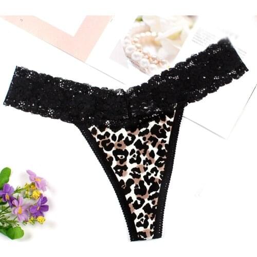 Woman thong sexy lace panties leopard print thong low waist sexy thong fashionable high quality new нижнее белье женское 05
