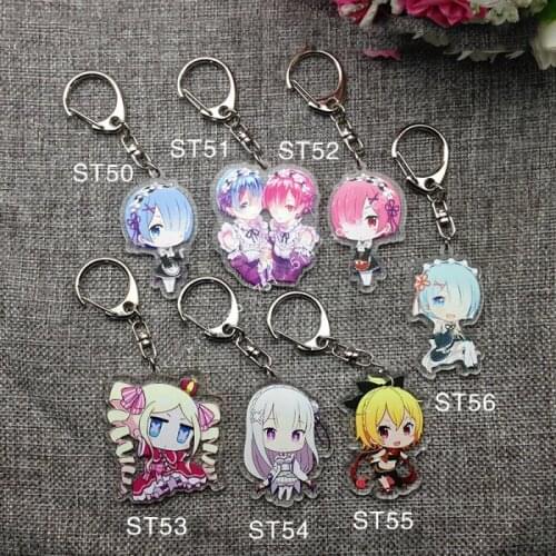 1pcs Re:Life in a Different world from Zero Rem Ram Portachiavi Pendant Llavero Keychain