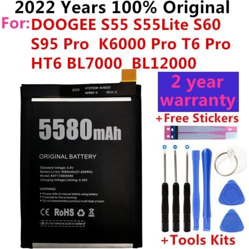 100% New Original for DOOGEE S60 BAT17M15580&BAT17S605580 Replacement 5580mAh Parts backup battery for DOOGEE S60 Smart Phone