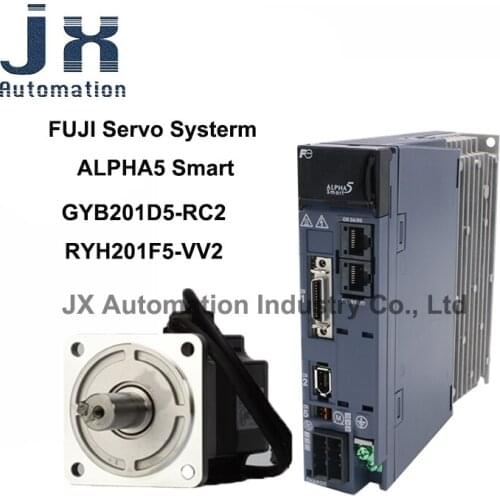 100% Original Fuji ALPHA5 Smart Servo Motor Amplifier 200W 0.637N.m 3000r/min GYB201D5-RC2+RYH201F5-VV2