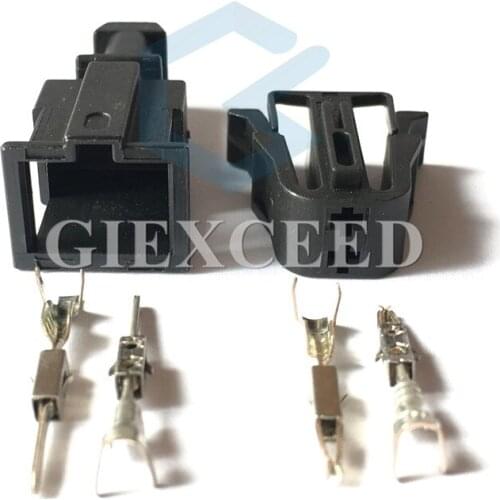 2 Sets 2 Pin 535972731 Automotive Connector Female And Male Plug Audio Sensor Socket For VW