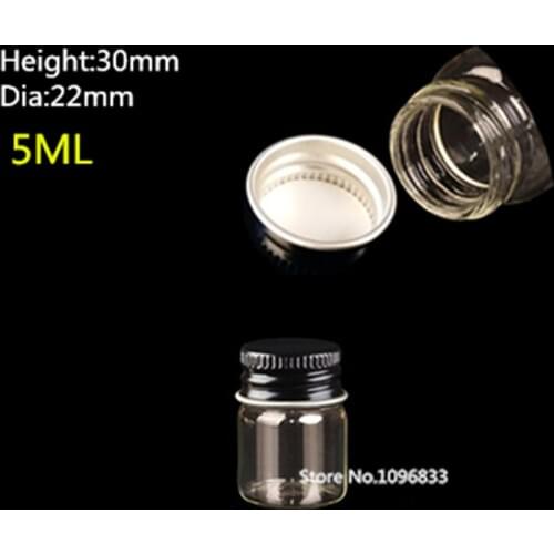 24pcs Mini Glass Bottle Empty Glass Bottle With Aluminum Cap for Perfume Aromatherapy Essential Oil 5ml 6ml 7ml 10ml 14ml