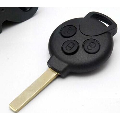 3 Button Replacement Remote Car Key Shell For Benz Smart Fortwo Car Key Case Uncut Blade FOB Key Cover 5PCS/lot