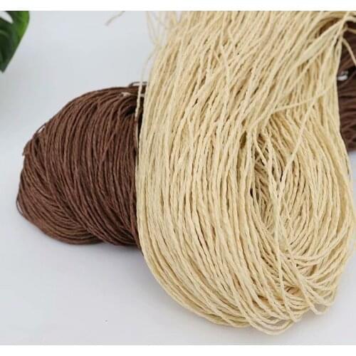 500 G/lot Summer Kintting Yarn Yarn for Straw Hat Basket Dyed Raffia Straw Thread Crocheting Yarn for Handcrafts Supplier