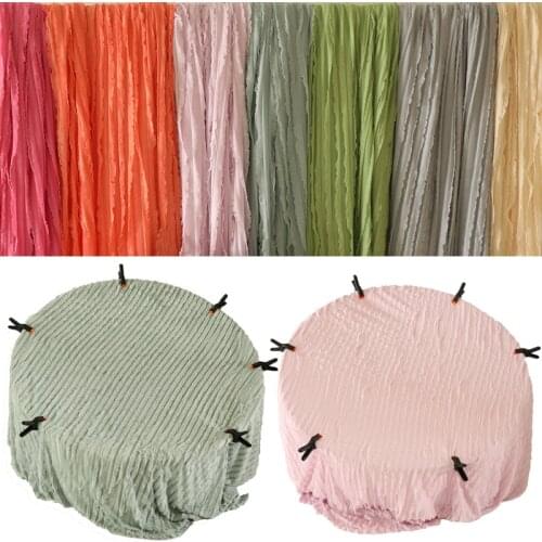 8 Colors Newborn Photography Props Backdrop Stretchy Ruffle Blanket Posing Fabric Photo Props Stand Frame Bean Bag Covers 2021