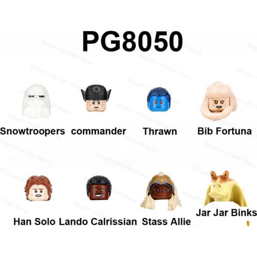 8pcs/set Bib Fortuna Thrawn Jar Jar Binks Han Solo Assemble Building Blocks Bricks Star Model Figures Wars Toy Children PG8050