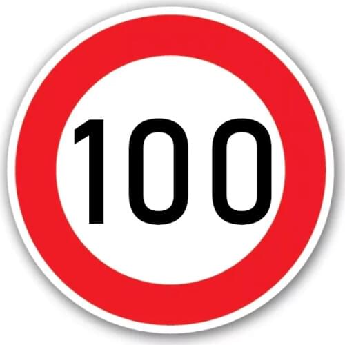A-0077# Speed Limit (100 km), Ø 16 cm Self-adhesive Decal Car Sticker Waterproof Auto Decors