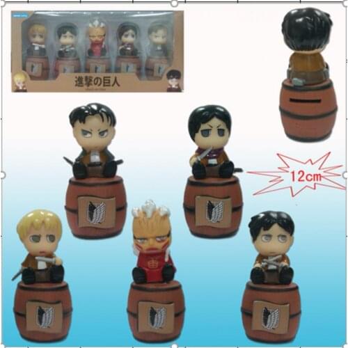 Anime Attack on Titan toy collection Eren Erwin Smith Levi Ackerman Reiner Bertolt 5pcs figure