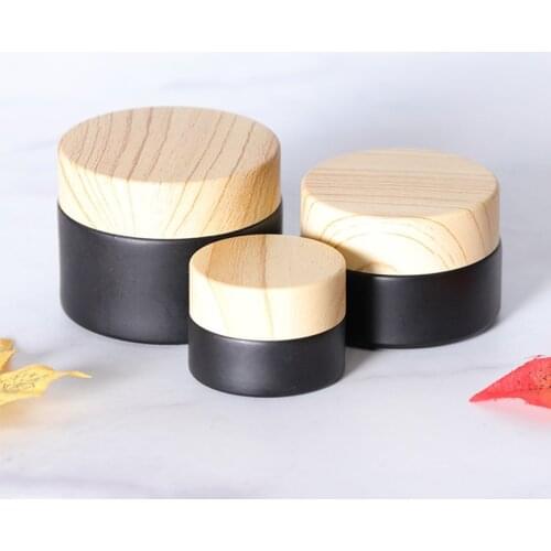 Black Glass Cream Jar Cosmetic Container 5-50g Cosmetic Jars Silver Gold Lid Glass Bottle Make Up Container Empty Jars Travel