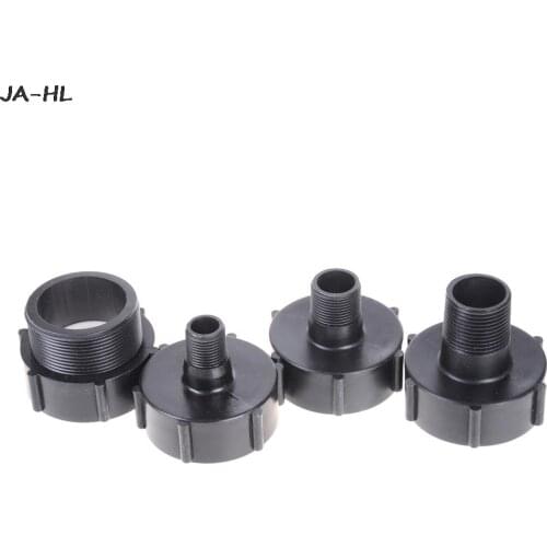 High Quality Black Gallon IBC Tote Tank Drain Adapter Coarse Thread Garden Hose 2" To 1/2" 3/4"