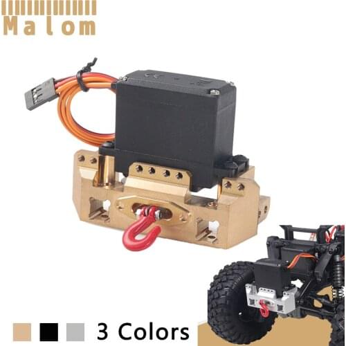 CNC Aluminum Multifunctional Brass Front Bumper Mount Servo Winch for 1/10 RC Crawler Traxxas TRX4 Upgrade Parts