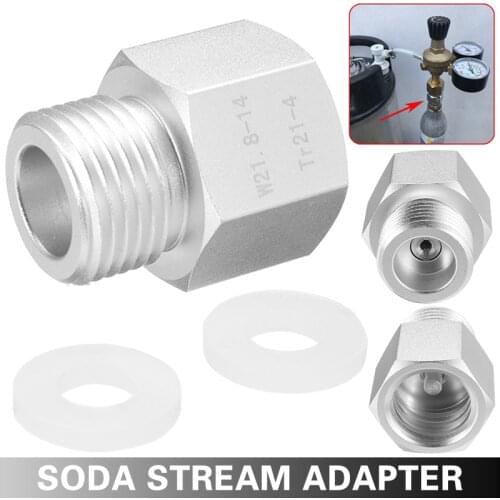 Soda water Bottle Aluminum Adapter CO2 Regulator Carbonator Cartridge Cylinder TR21-4 To W21.8 Pressure Reducing Valve Connector