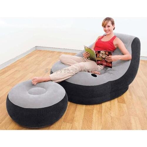 Intex Inflatable Sofa Bed Single Creative Lazy Sofa Chair Lovely Reclining Chair Reclining Chair Thickened Air Cushion Chair