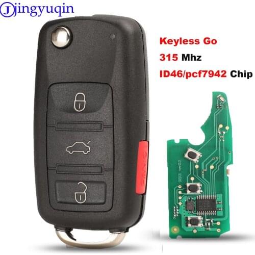 Jingyuqin pcf7946 315Mhz 4B Flip for VW polo passat b5 Tiguan Golf VOLKSWAGEN Seat Skoda auto key blank