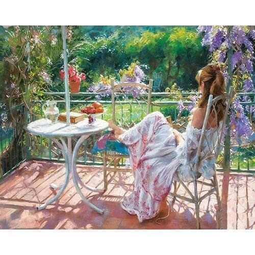 GATYZTORY 5D DIY Diamond Painting Girl Rhinestone Kit Diamond Embroidery Figure Mosaic Cross Stitch Handmade Gift Home Decor