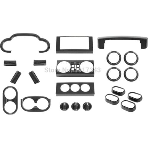 22pcs Car Interior Kit Steering Wheel Air Vent Cover Guard Protect Decor Sticker for Jeep Wrangler JK 2007-2010 Car Styling