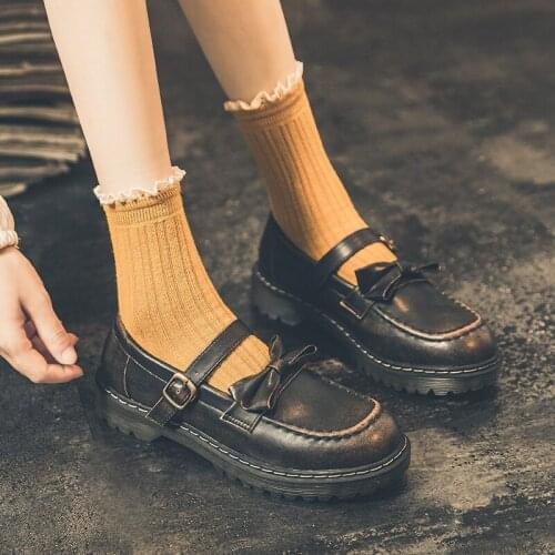 Tilocow Summer Women Genuine Leather British Style Mary Janes for Ladies Casual Shallow Loafers Shoes Woman Pumps New Arrive