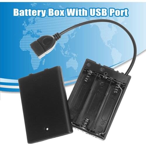 USB Port Mini Battery Case Holder Wear Resistant ABS Replacement LED Lighting Building Block Accessories Portable