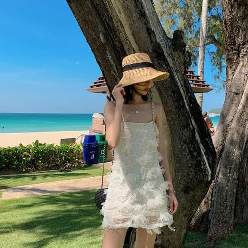 Fashion women new arrival comfortable sexy perspective dress party elegant Spaghetti Strap summer beach mini a-line dress