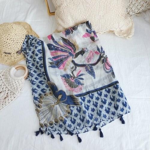 2020 New Soft Flower Print Tassel Scarves Shawls Long Beach Floral Scarf Wrap Hijab Free Shipping