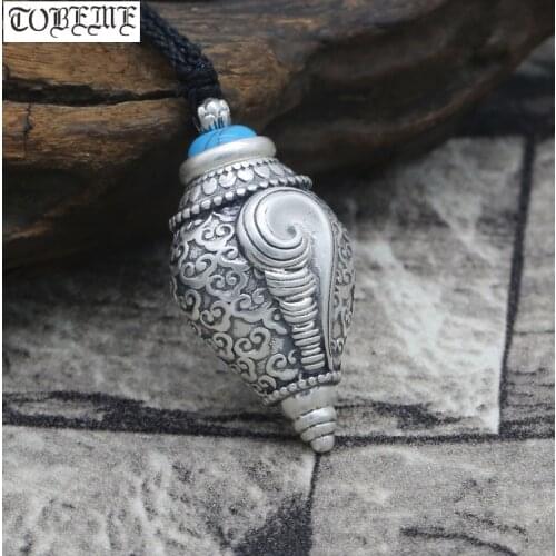 NEW! 990 Silver Tibetan Conch Gau Box Pendant Vintage Pure Silver Buddhist Prayer Box Pendant Real Silver Gau Box Pendant