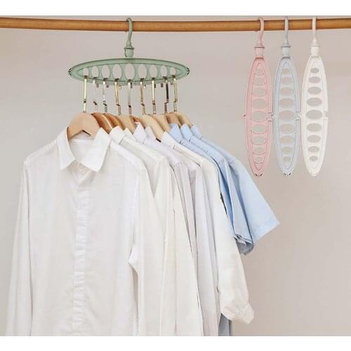 Colgador De Ropa Perchas Para La Ropa Plastic Clothes Hanger 9 Holes Towel Hook Closet Organizer Plastic Storage Rack Hanger#W