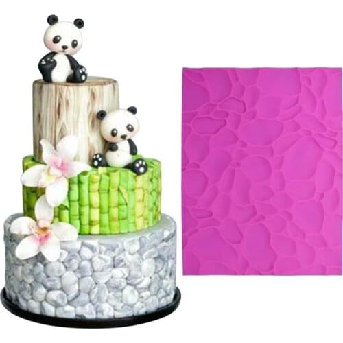 Sugar Cobblestone 3D Cake Fondant Mold Lace Mat Decorating Tools Chocolate, Gumpastes Mold, Sugarcraft Kitchen Accessories