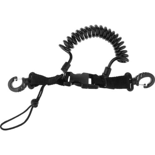 Scuba Diving Spring Coil Camera Lanyard With Snap Clips Quick Release Buckle