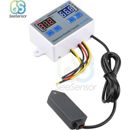 W1099 Digital Control Temperature Humidity Controller Humidistat Thermostat Switch Regulator Thermometer Hygrometer 12/24/220V