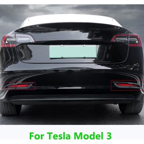For Tesla Model 3 Car tail fog light decorative cover Rear Tail Fog Light Lamp Decoration Rear fog light frame decoration bright