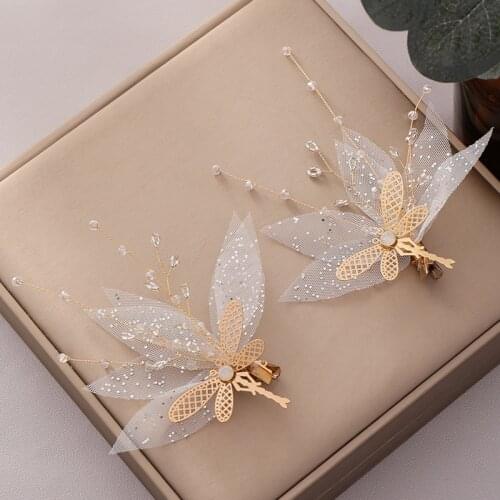 2019 Crystal Butterfly crystal Mesh Hairpin Headdress Wedding barrette Source Manufacturers