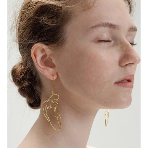Top Quality Lady Body Dangle Earrings For Women Hot Original Design Long Figure Outline Statement Earrings 2019 femme bijoux