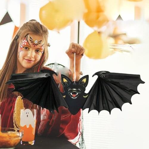 1/2pcs Halloween 3D Black Bat Horror Paper Bat Pendant For Home Wall Hanging Decoration Halloween Festival Party Bar Decor Props