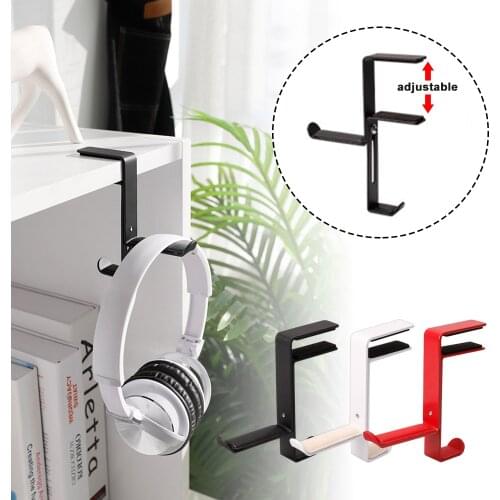 1Pc Acrylic Headphone Holder Under Desk Stand Hanger Wall Earphone Headset Storage Rack