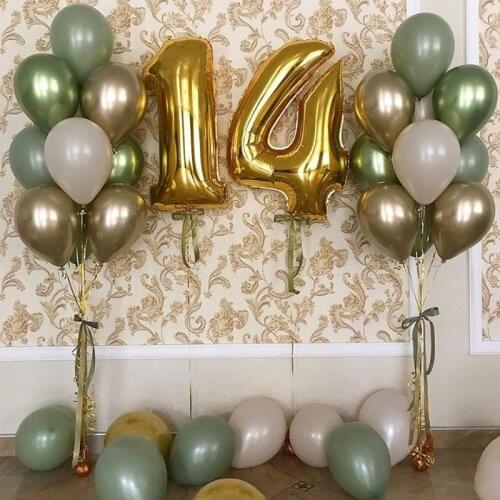 10 inch latex balloon metal retro green helium balloon birthday party adult gift holiday wedding background decoration baby birt