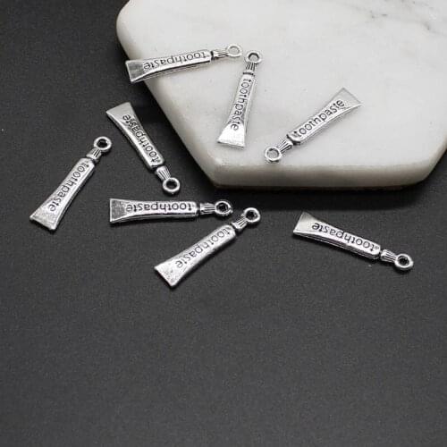 10pcs Cute Toothpaste Pendant Charm Pendant Ancient Silver Alloy DIY Jewelry Jewelry Accessories Wholesale