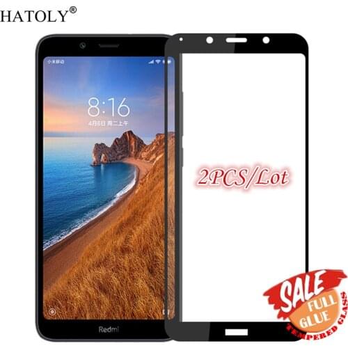 2PCS Full Glue Glass For Xiaomi Redmi 7A Tempered Glass Screen Protector For Xiaomi Redmi 7A Full Coverage Phone Film Redmi 7A