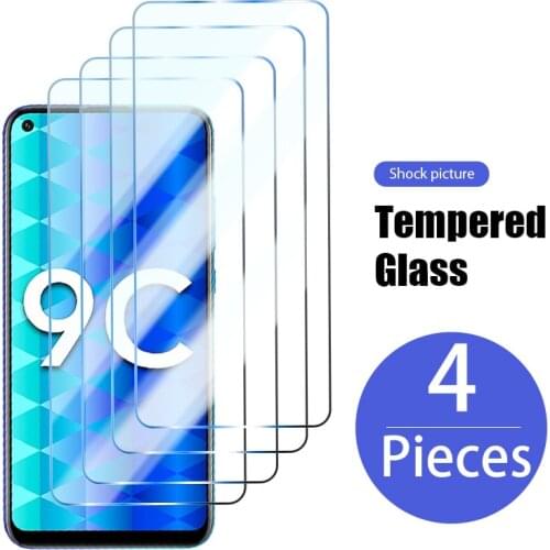 4Pcs Tempered Glass for Honor 30i 20 i 10i Pro Lite Premium Screen Protector Protective Glass For 8A 9A 8C 9C 8X 9X 10X Glass