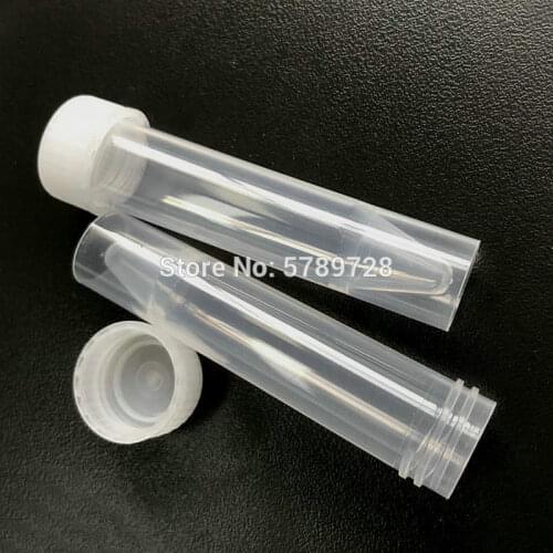 50pcs 7ml Plastic flat bottom freezer tube without scale Laboratory frozen sample tubes with Leakproof threaded cap