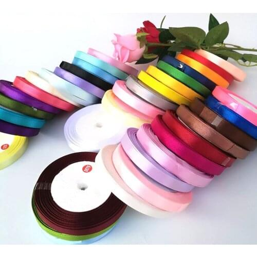 6-10-12-15-20-25mm Satin Ribbon Christmas Halloween Wedding Birthday Party Gift Box Wrapping DIY Crafts Handmade Sewing Ribbons