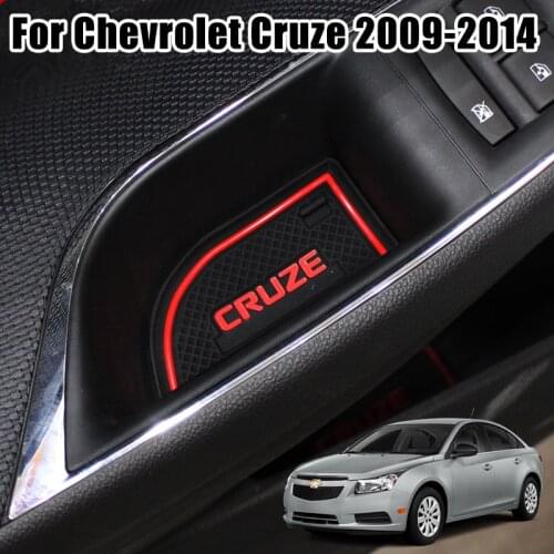 9pcs Car Styling Interior Non-Slip Mat Door Groove Pad Cushion Rubber Mat Fit For Chevrolet Cruze 2009 2010 2011 2012 2013 2014