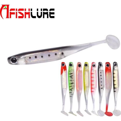 AR31 Soft Plastic Fishing Fish PVC T Tail Soft Rubber Fish Aluminum Foil Embedded Soft Bait Fishing Tackle