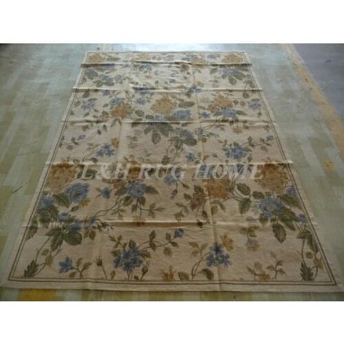 Free shipping 10K 5'x8' needlepoint woolen rugs handmade carpet for bedrooom decoration