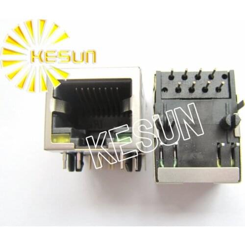 FREE SHIPPING 5PCS x RJ45 59 Shield Type With LED 90 Degree Right Angle RJ45 LAN Modular Network Connector