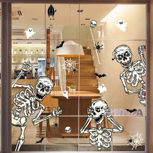 Halloween Decoration Wall Static Stickers Window Skull Party Stickers Horror Party Happy Halloween Party Decor For Home 2021