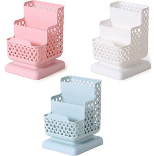 Creative Rattan Plastic Pen Pencil Holder Multifunctional Hollow Desktop Office Stationery Bucket Pencil Container Storage Case