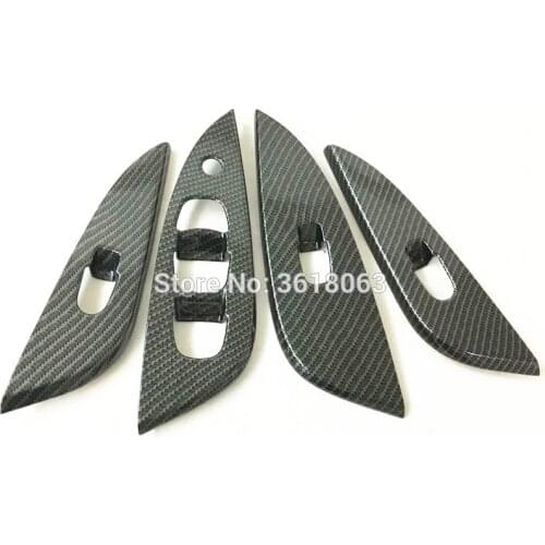 For NISSAN TIIDA 2016-2020 ABS Chrome Car Accessorie Interior Door Armrest Window Glass Lift Switch Decoration Cover Frame Trim