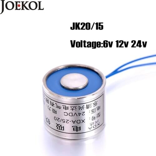 Free shipping JK20/15 DC 6V 12V 24V Electromagnet,Lifting 2.5KG/25N Solenoid Sucker Holding Electric Magnet Non-standard custom